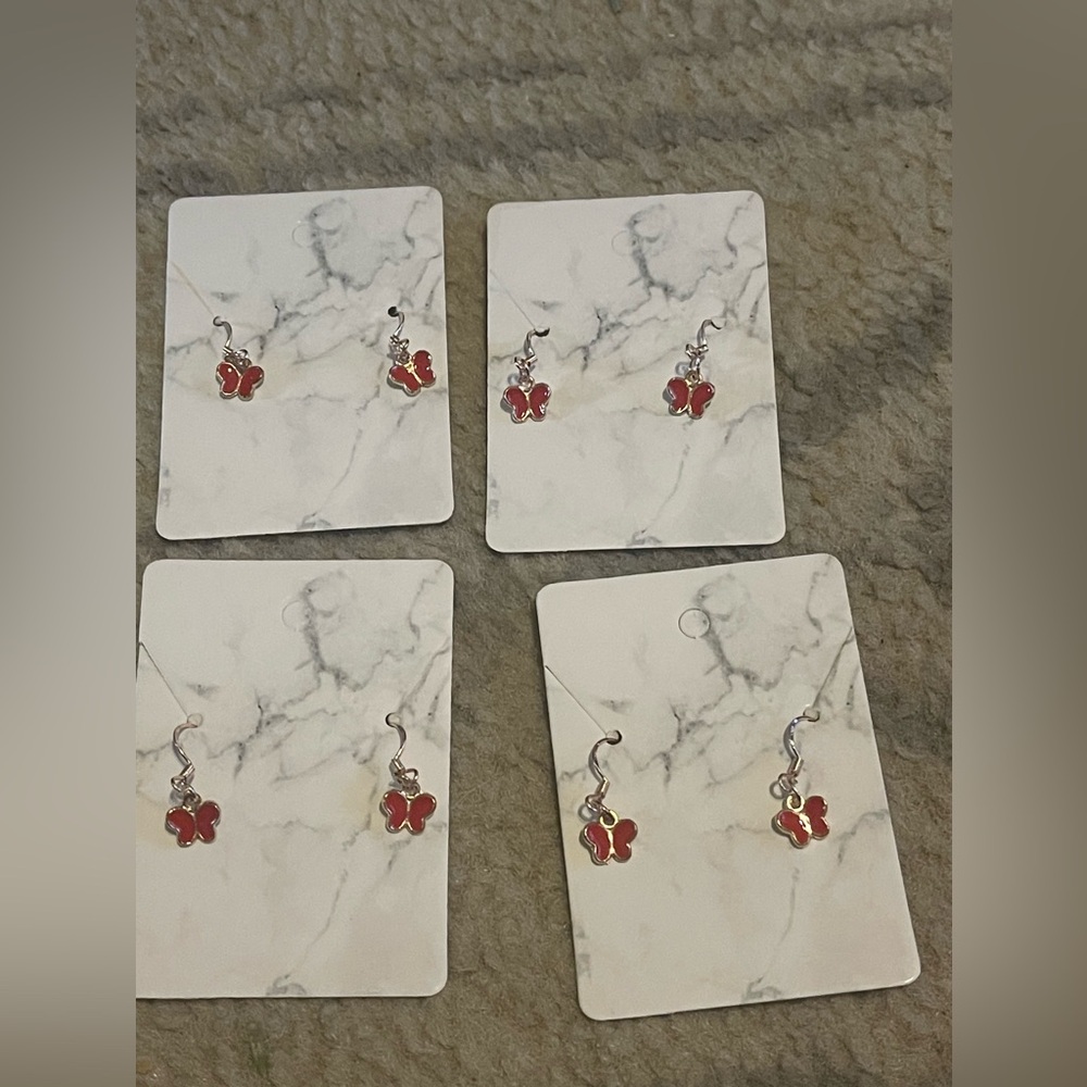 Small red butterfly 🦋 earrings